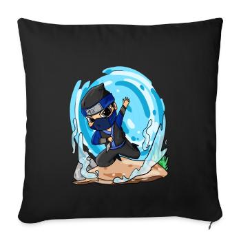 Ninja motif for children - Sofa pillowcase 17,3'' x 17,3'' (45 x 45 cm) - black - Front