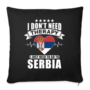 Serbie Je n’ai pas besoin de thérapie - Housse de coussin décorative 45 x 45 cm - noir - Devant