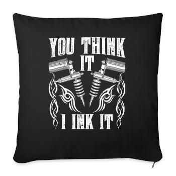 Tatoueur Tatoueur Tatouage - Housse de coussin décorative 45 x 45 cm - noir - Devant