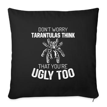 Tarantulas - Sofa pillowcase 17,3'' x 17,3'' (45 x 45 cm) - black - Front