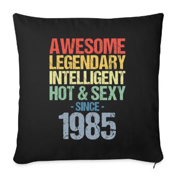 Né en 1985 Né en 1985 Anniversaire - Housse de coussin décorative 45 x 45 cm - noir - Devant