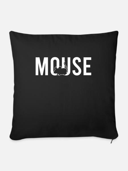 Maus mouse - Sofakissenbezug 45 x 45 cm - Schwarz