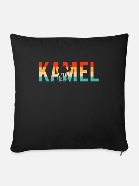 Kamel Retro - Sofakissenbezug 45 x 45 cm - Schwarz
