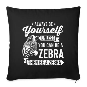 Zebra - Sofa pillowcase 17,3'' x 17,3'' (45 x 45 cm) - black - Front