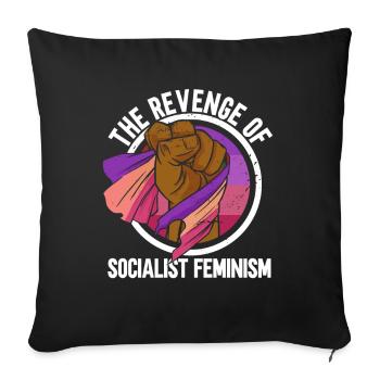 The Revenge of Socialist Feminism - Sofa pillowcase 17,3'' x 17,3'' (45 x 45 cm) - black - Front