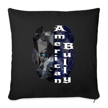 American Bully blue line Design - Sofa pillowcase 17,3'' x 17,3'' (45 x 45 cm) - black - Front