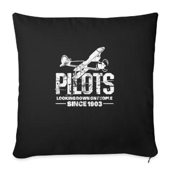 Pilote - Housse de coussin décorative 45 x 45 cm - noir - Devant
