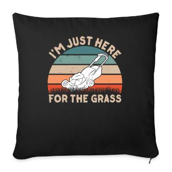 I'm only here because of the grass lawn mowing grass - Sofa pillowcase 17,3'' x 17,3'' (45 x 45 cm) - black - Front