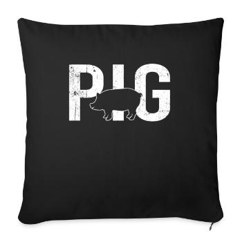 Cochon cochon - Housse de coussin décorative 45 x 45 cm - noir - Devant
