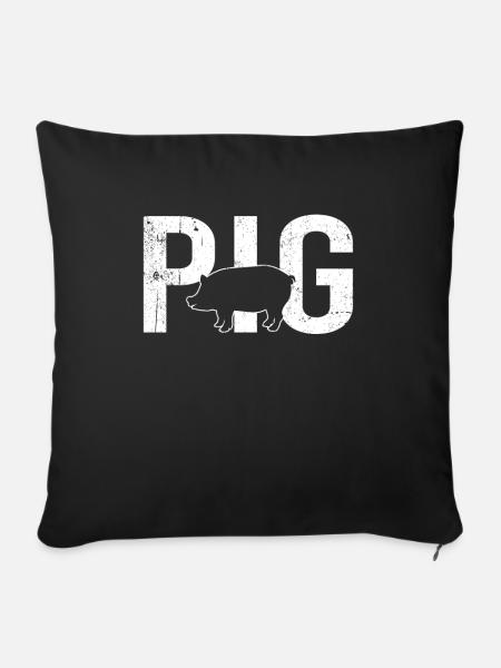 Schwein pig - Sofakissenbezug 45 x 45 cm - Schwarz