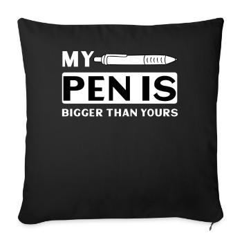 Mon stylo est plus grand que le vôtre - Housse de coussin décorative 45 x 45 cm - noir - Devant