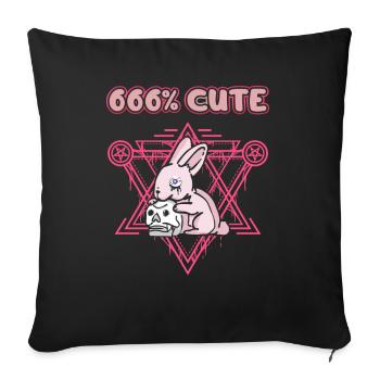 666% Cute kawaii Satanic Goth - Sofa pillowcase 17,3'' x 17,3'' (45 x 45 cm) - black - Front