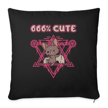 666% Cute kawaii Satanic Goth - Sofakissenbezug 45 x 45 cm - Schwarz - Vorne