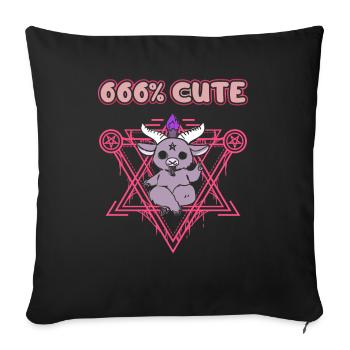 666% Cute kawaii Satanic Goth - Sofa pillowcase 17,3'' x 17,3'' (45 x 45 cm) - black - Front
