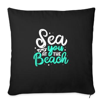 Beach - Sofa pillowcase 17,3'' x 17,3'' (45 x 45 cm) - black - Front