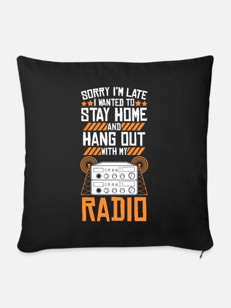 Amateurfunker Funker Radio Funkgerät - Sofakissenbezug 45 x 45 cm - Schwarz