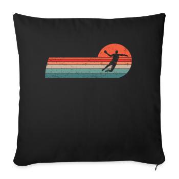 Handball game Handball player Vintage - Sofa pillowcase 17,3'' x 17,3'' (45 x 45 cm) - black - Front