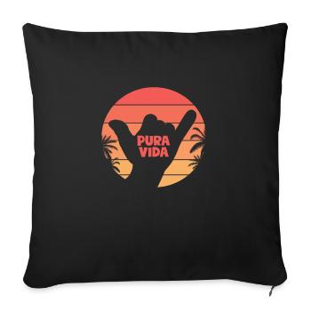 Costa Rica - Sofa pillowcase 17,3'' x 17,3'' (45 x 45 cm) - black - Front