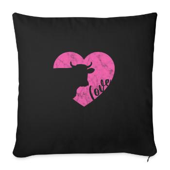 Cow Cow Cows Farm Farmer Gift - Sofa pillowcase 17,3'' x 17,3'' (45 x 45 cm) - black - Front