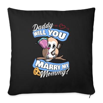 Offre de mariage Papa épouseras-tu ma maman - Housse de coussin décorative 45 x 45 cm - noir - Devant