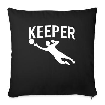 Gardien de but - Housse de coussin décorative 45 x 45 cm - noir - Devant