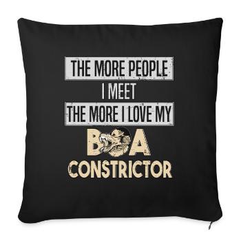 Boa Constrictor Snake Love - Sofa pillowcase 17,3'' x 17,3'' (45 x 45 cm) - black - Front