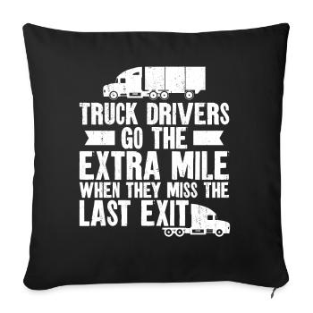 Trucker Truck Driver Vintage Truck - Sofakissenbezug 45 x 45 cm - Schwarz - Vorne