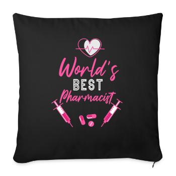 World's Best Pharmacist Pharmacist Pharmacist Pharmacy Profession - Sofa pillowcase 17,3'' x 17,3'' (45 x 45 cm) - black - Front