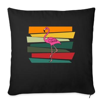 Flamingo Rose Flamant Flamant Rose Flamant Cadeau - Housse de coussin décorative 45 x 45 cm - noir - Devant