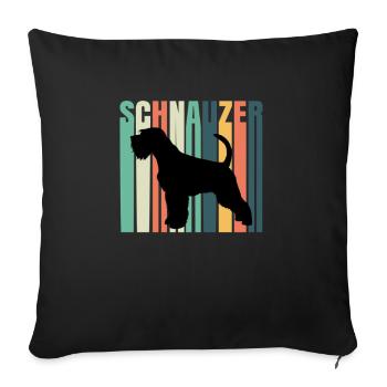 Schnauzer Hund Zwergschnauzer Riesenschnautzer - Sofakissenbezug 45 x 45 cm - Schwarz - Vorne