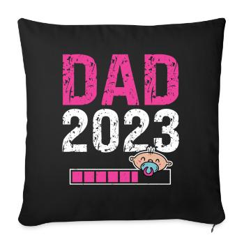 Papa Est. 2023 Genre Révéler la fête des pères - Housse de coussin décorative 45 x 45 cm - noir - Devant