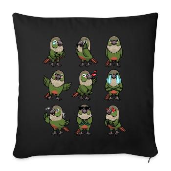 Molinasittich Perruche Perroquet Oiseau - Housse de coussin décorative 45 x 45 cm - noir - Devant