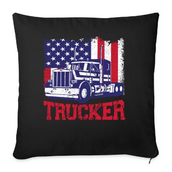 Trucker Truck Driver Vintage Usa - Sofakissenbezug 45 x 45 cm - Schwarz - Vorne