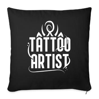 Tattoo Artist Tattoo Studio Tattoo Tattoo - Sofa pillowcase 17,3'' x 17,3'' (45 x 45 cm) - black - Front