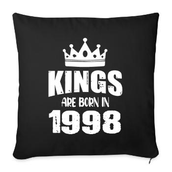 Kings are born in 1998 - Sofa pillowcase 17,3'' x 17,3'' (45 x 45 cm) - black - Front
