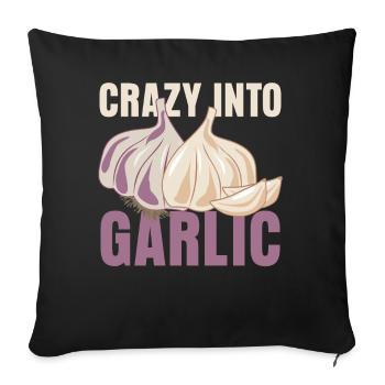 Garlic Garlic Crazy Garlic Cloves - Sofa pillowcase 17,3'' x 17,3'' (45 x 45 cm) - black - Front