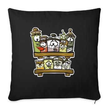 Cuisine Cuisine Spice Rack Spice Lover Cuisinier Chef - Housse de coussin décorative 45 x 45 cm - noir - Devant