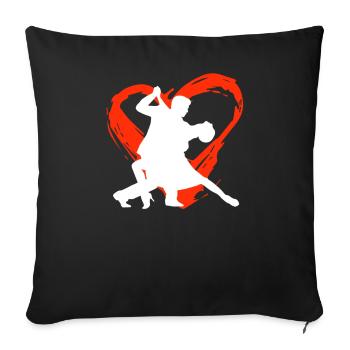 A Heart For Salsa - Sofa pillowcase 17,3'' x 17,3'' (45 x 45 cm) - black - Front