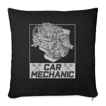 Mécanicien automobile Technicien mécatronique Profession Garage - Housse de coussin décorative 45 x 45 cm - noir - Devant