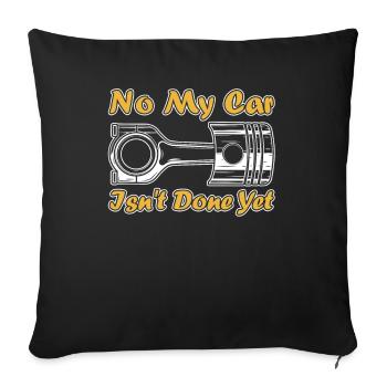 Non Ma voiture n’est pas encore terminée Mécanicien - Housse de coussin décorative 45 x 45 cm - noir - Devant