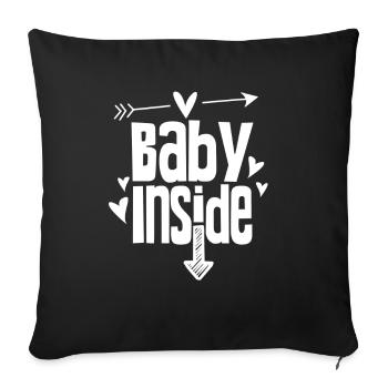 Baby Inside Baby Inside Announcement Pregnant - Sofa pillowcase 17,3'' x 17,3'' (45 x 45 cm) - black - Front