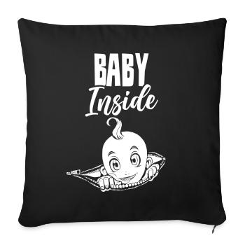 Baby Inside Baby Inside Pregnant Announcement - Sofa pillowcase 17,3'' x 17,3'' (45 x 45 cm) - black - Front