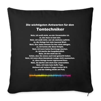 Tontechniker Sound Techniker Toningenieur Konzert - Sofakissenbezug 45 x 45 cm - Schwarz - Vorne