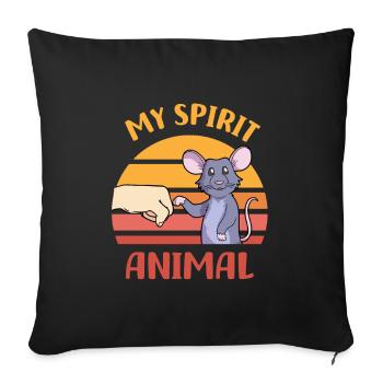 Rat - Sofa pillowcase 17,3'' x 17,3'' (45 x 45 cm) - black - Front