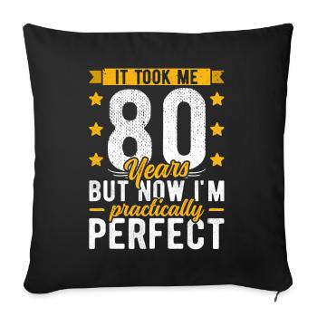 80ème anniversaire 80 ans homme femme 80ème années 80 - Housse de coussin décorative 45 x 45 cm - noir - Devant