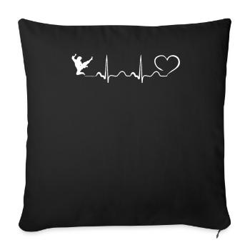 Kung Fu Heartbeat Ekg COACH DESIGN - Sofa pillowcase 17,3'' x 17,3'' (45 x 45 cm) - black - Front