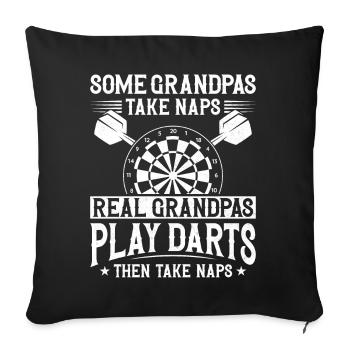 Darts Board Granddad Grandfather - Sofa pillowcase 17,3'' x 17,3'' (45 x 45 cm) - black - Front