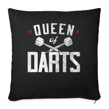 Darts Girl Vintage Reine des Fléchettes - Housse de coussin décorative 45 x 45 cm - noir - Devant