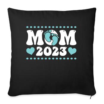Mother Mom Est. 2023 Mom To Be - Sofakissenbezug 45 x 45 cm - Schwarz - Vorne
