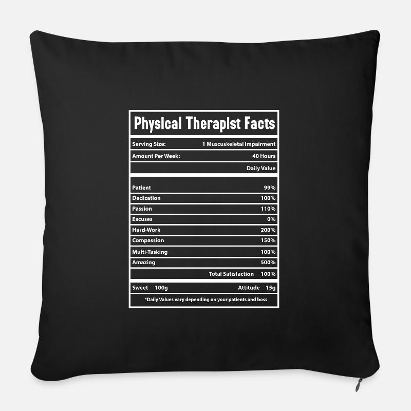 Physiotherapeut - Sofakissenbezug 45 x 45 cm - Schwarz